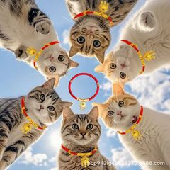 猫の長い命の鎖の首輪のペットのネックレスのアクセサリーの首輪のかわいい高い顔の値の首輪の金の鎖の猫のペンダントのネックレス