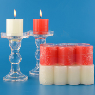 Ivory White Cylindrical Thick Short Household Lighting Red Candle Holder Smokeless Flavor Decoration Restaurant Romantic Ornaments