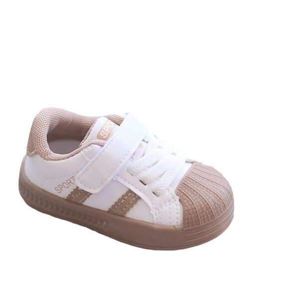 Breathable demi-season children's white sneakers for early age for…