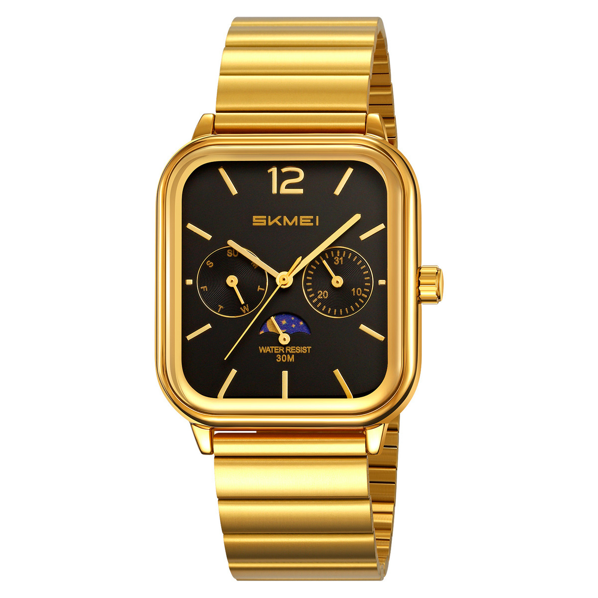 Momento calendario de cuarzo relojes de acero impermeable relojes de negocios al por mayor transfronterizos regalos personalizados fábrica de fuente