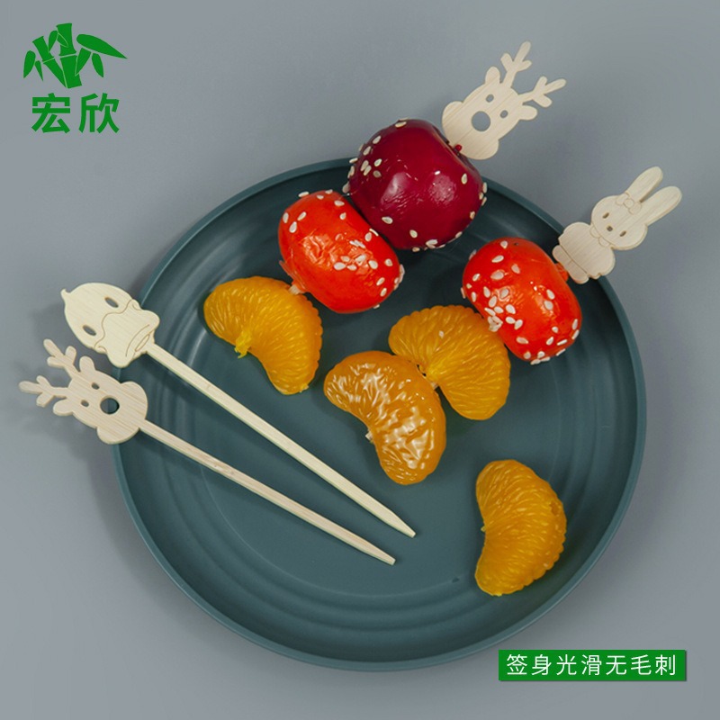 迷你网红冰糖葫芦串签专用卡通竹签一次咖啡搅拌棒鸡尾酒装饰棒