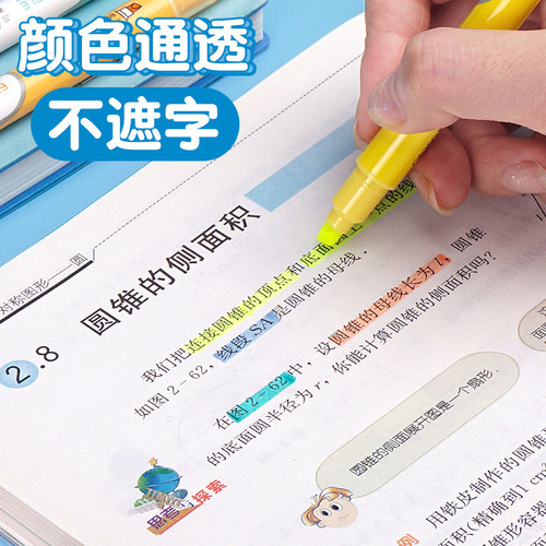 Master the 575 Erasable Fluorescent Pen for Note-Taking, Dual-Head Fluorescent Pen, Colorful Candy Glitter Pen