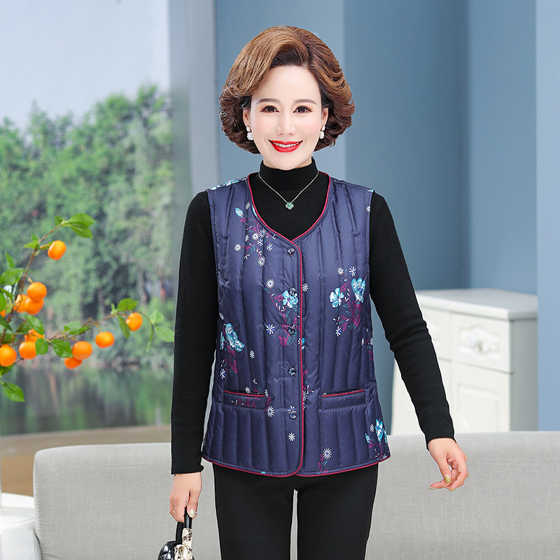 Winter keep warm elegant vest with down for leisure