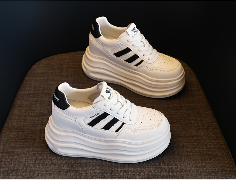 Giày sneaker nữ đế dày tăng chiều cao phong cách thời trang dễ phối đồ — Màu đỏ be chi tiết 5