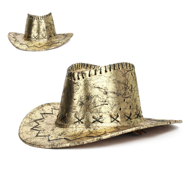 Crack Western Cowboy Hat Outdoor Travel Beach Sunshade Hat Cross-border Rider Hat Stage Cyber Celebrant Photo Sun Hat