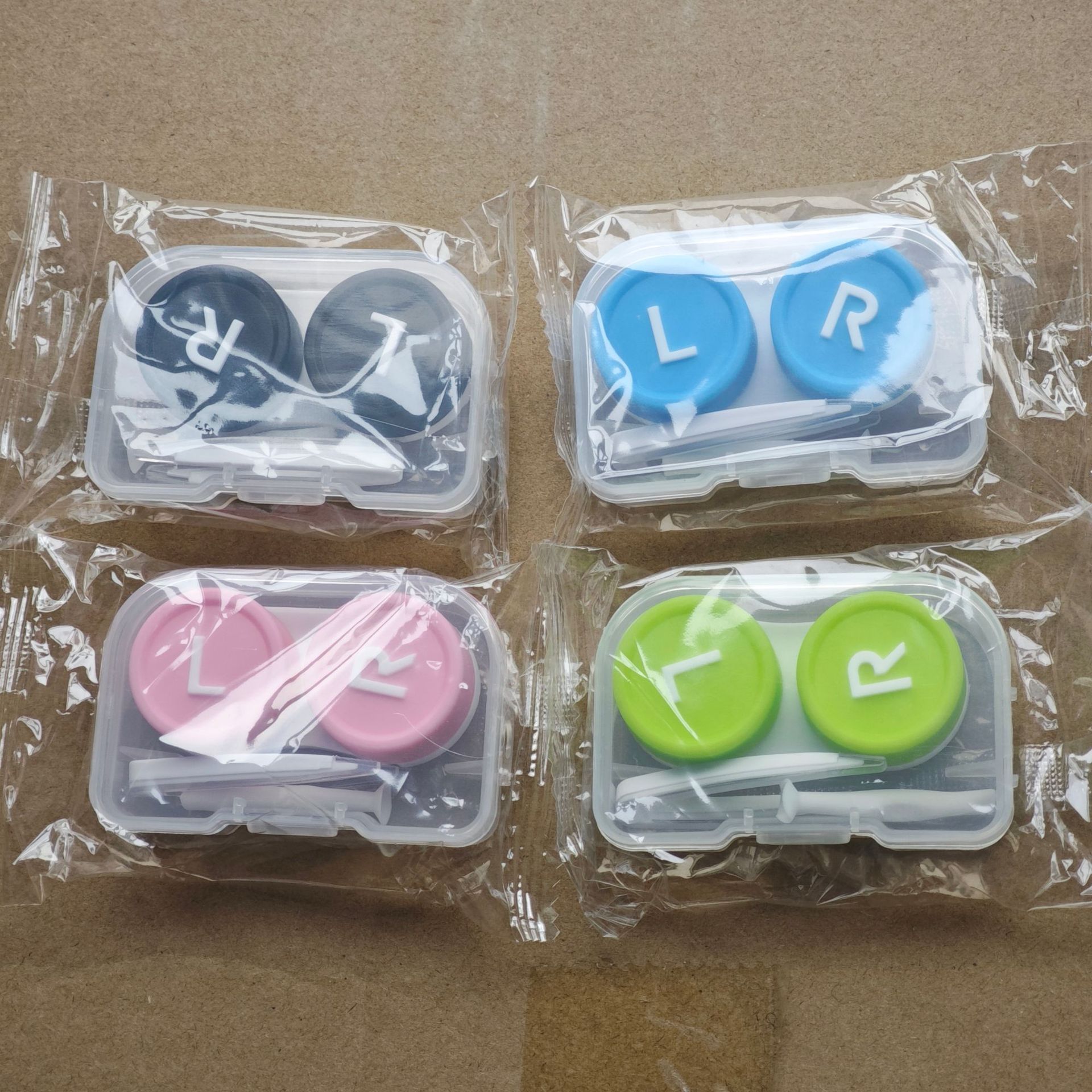 JD569 simple contact lens case transparent pp box set care box beauty contact lens companion box