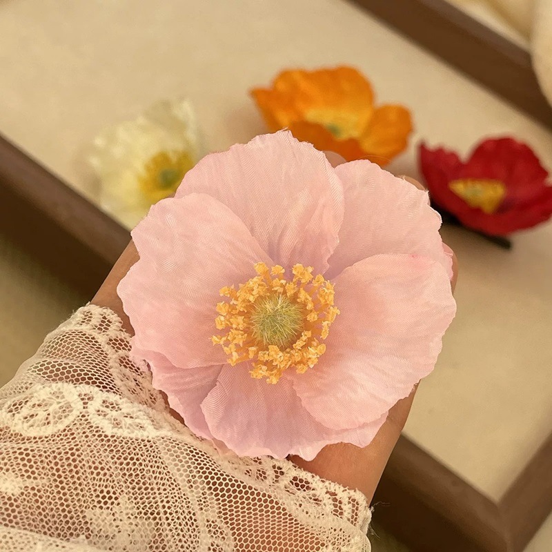 夏の花のヘアピン、サイドクリップ、耳後ろのヘアピン、女性用新作ヘアアクセサリー、造花ヘアアクセサリー、海辺のヘアアクセサリー|undefined