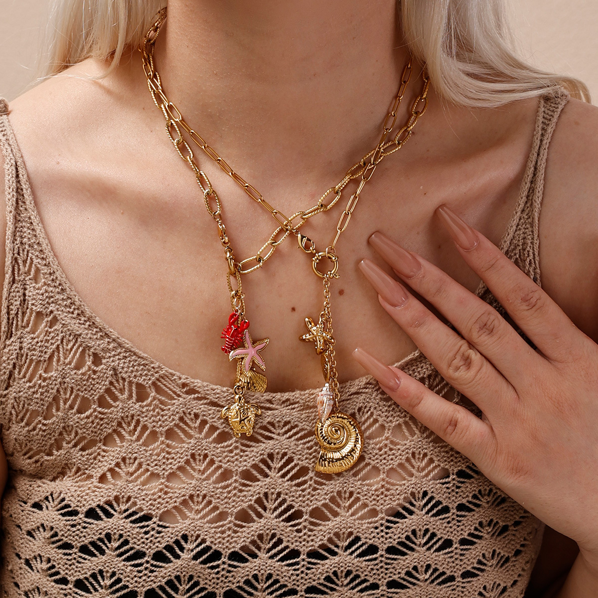Tena collar de acero inoxidable europeo y americano dulce y fresco estilo chica caliente todo fósforo diseño de nicho colgante de cerámica colgante joyería transfronteriza