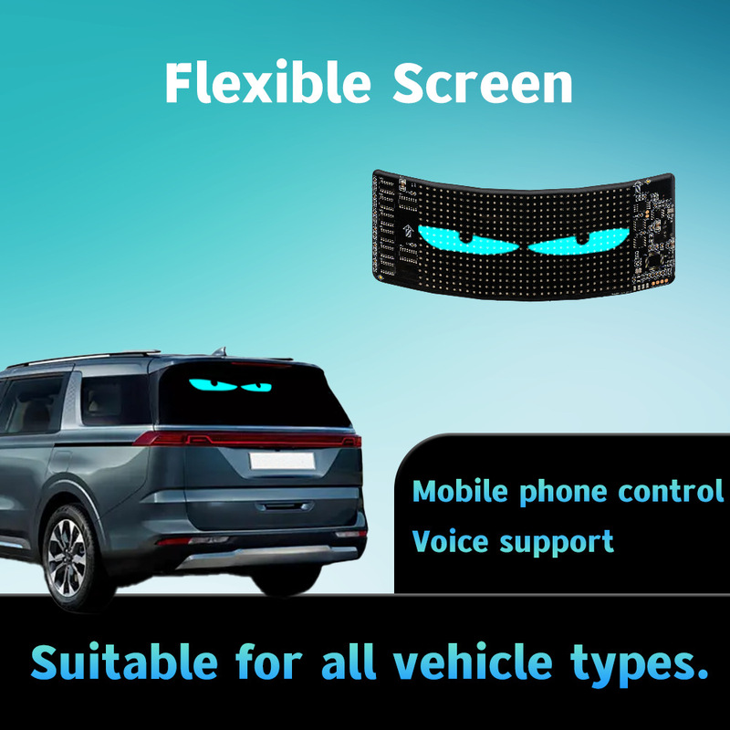 LED フレキシブル ディスプレイ APP Bluetooth 車広告スクリーン フルカラー スマート カー ステッカー ソフト スクリーン カー スクリーン|undefined