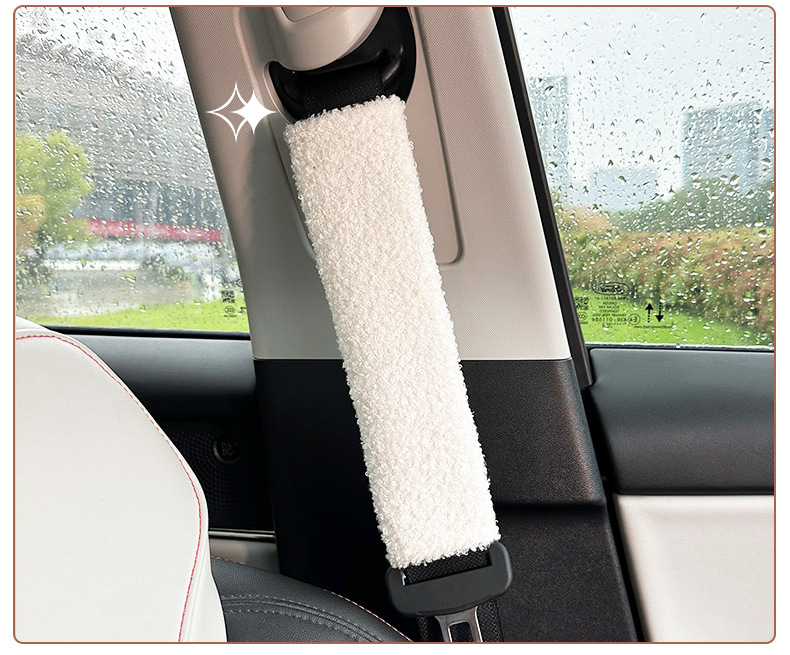 Car Seat Belt Shoulder Pads, Comfortable Lambswool Seat Belt Protectors, Anti-Wear and Anti-Strangle, Car Interior Decorative Shoulder Pads