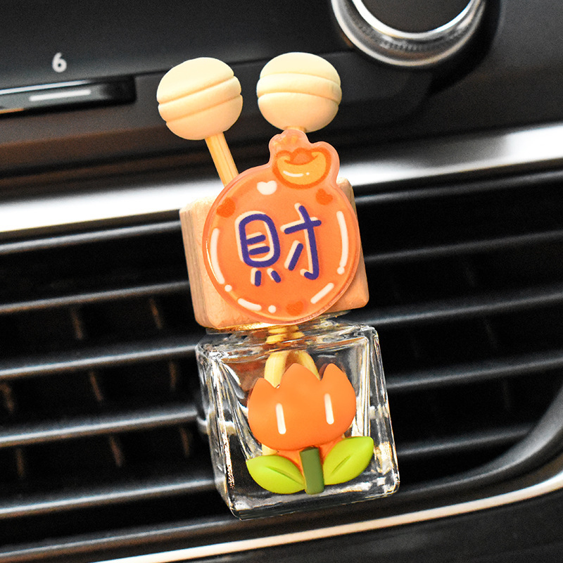 Aromaterapia para automóvil Salida de aire acondicionado Fragancia Decoración linda Decoración creativa Accesorios para interiores de automóviles Botella de perfume para automóvil