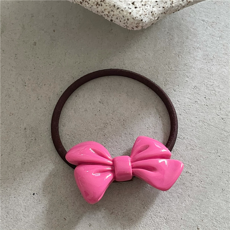 Summer Fresh Style Jelly Texture Acrylic Bow Hair Ring Horsetail Hair Rope Hair Strap Sweet New_voghion.com