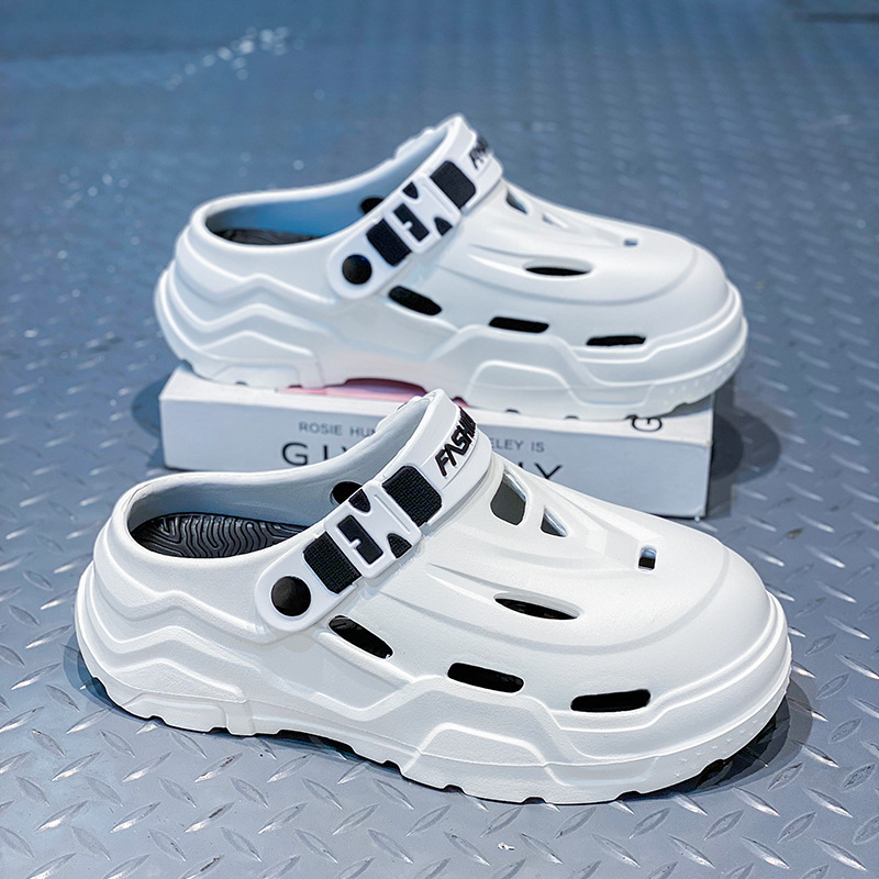 Beach Travel Leisure Breathable Clogs Summer New Classic Thick-Soled Men's Solid Color Outdoor Running Shoes