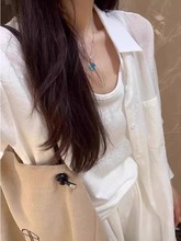 法式薄款白色防晒衬衫女装2025夏季新款亚麻气质棉麻衬衣外套上衣