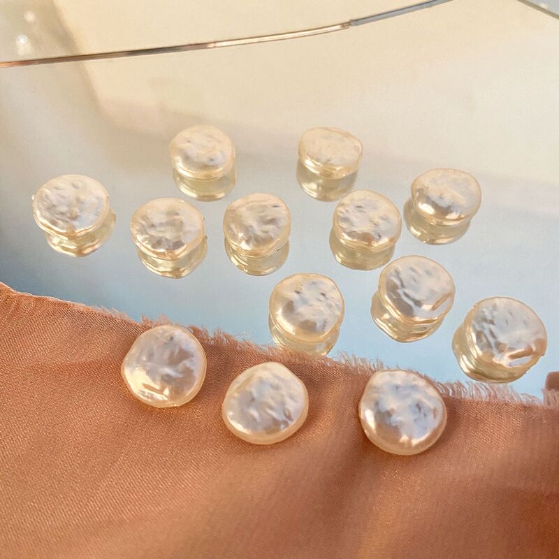 Imitation Baroque irregular oblate Pearl acrylic coated loose beads 2 color into Europe and the United States vintage earrings DIY accessories