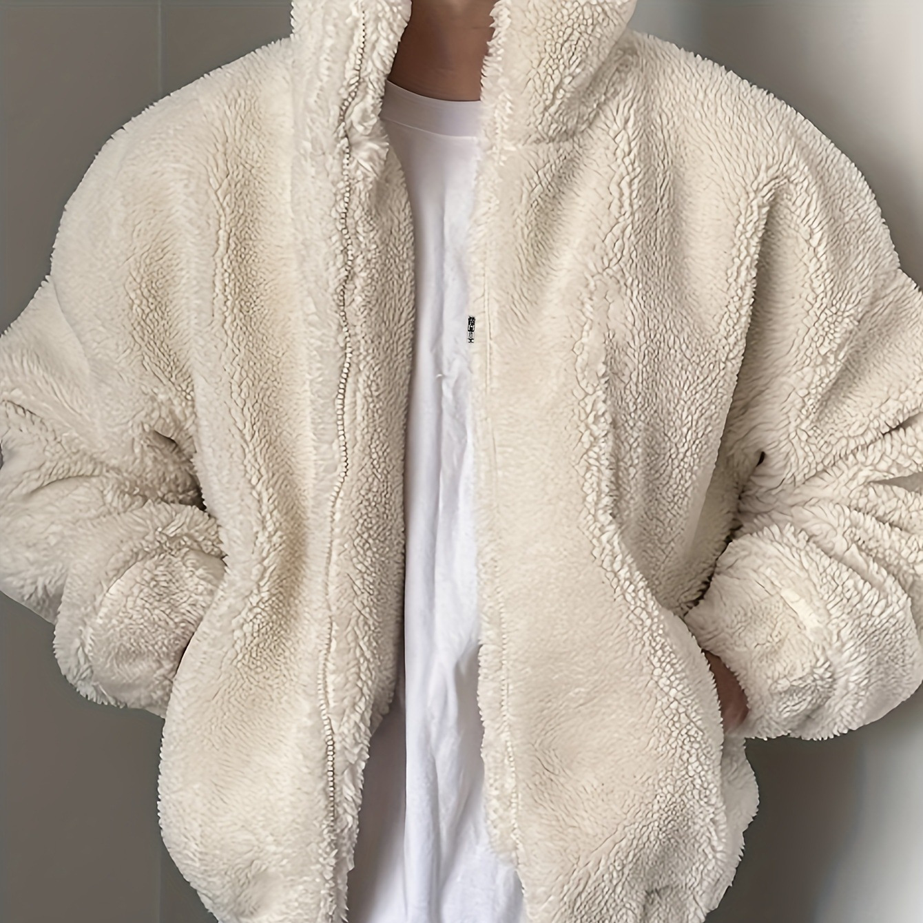 Men's Clothing Men's Coat, Autumn And Winter Double-Sided Velvet Warm Jacket, Loose Stand Up Collar Sweatshirt_voghion.com