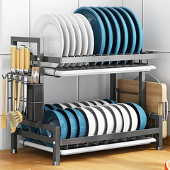 Kitchen rack dish rack dish rack multi-layer drain storage rack home tableware rack floor-standing cupboard storage box