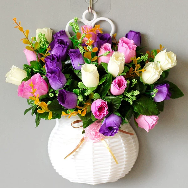 Purple Spring Rose Basket