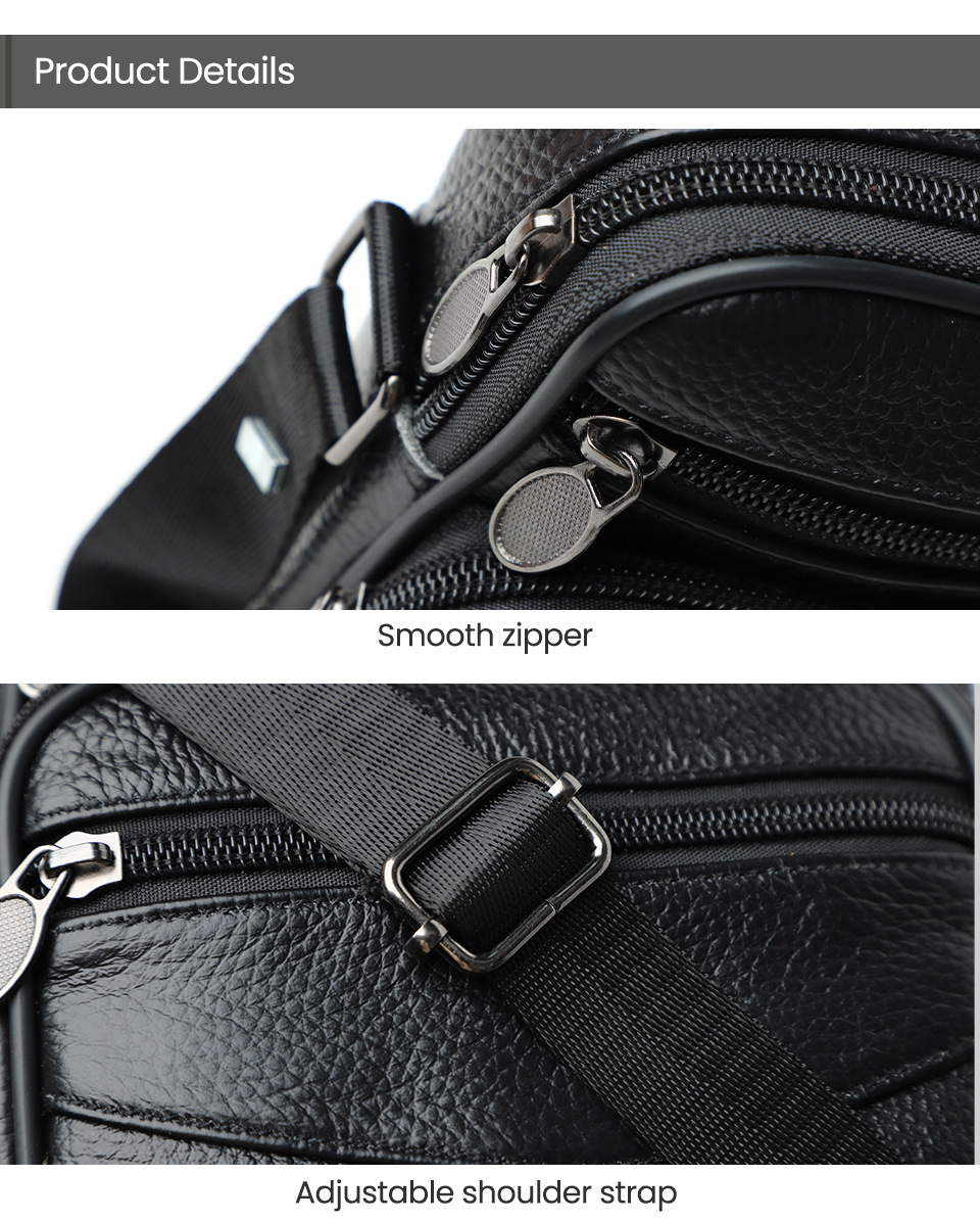 Sacs à bandoulière en cuir de vache véritable pour hommes Sacs à bandoulière décontractés Pochette à bandoulière Sacs à main Sac banane Sac messager pour hommes_voghion.com