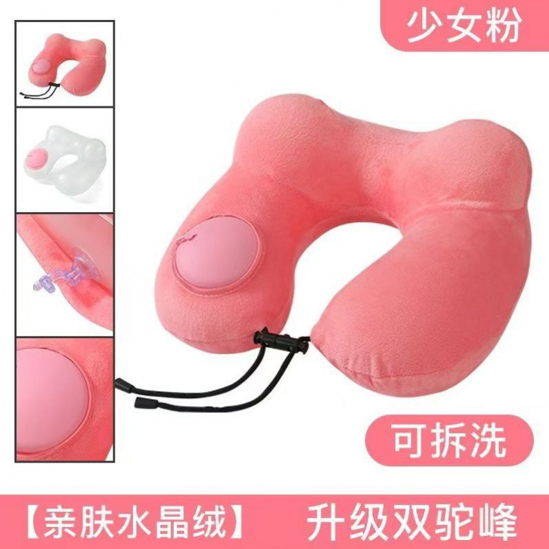 almohada de viaje tipo almohada jorobada presión inflable almohada de cuello portátil vuelo almohada de cuello viaje de negocios almohada de cuello viaje de larga distancia