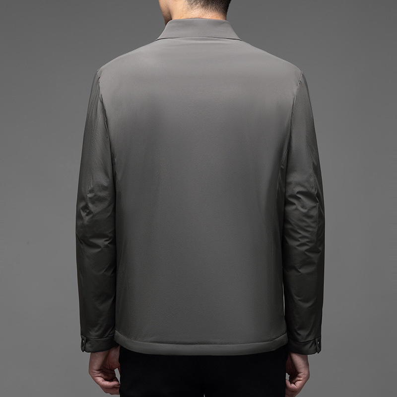 男式商务休闲鹅绒羽绒服冬季中年男士牛奶丝面料保暖鹅绒服鹅外套|undefined