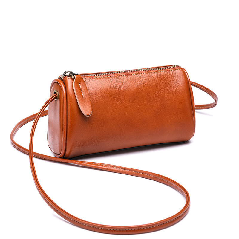 2025 New Summer Women's Leather Shoulder Bag, Small Pillow-Style Mobile Phone Crossbody Bag - Thumbnail 5