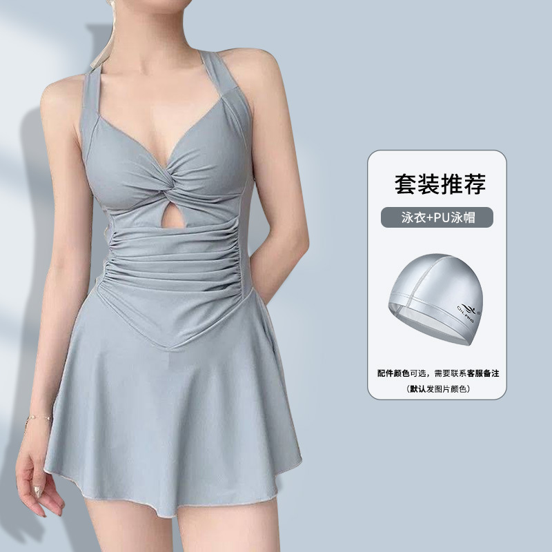 Traje de baño de una pieza para mujer de alta gama verano nuevo estilo lindo y dulce vestido de princesa estilo conservador que cubre la carne vacaciones al por mayor