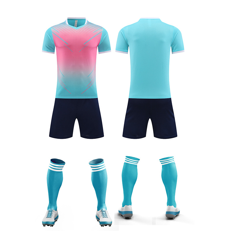 Trajes de fútbol para hombres adultos y niños uniformes de entrenamiento de equipos de mangas cortas para estudiantes de primaria camiseta de equipo transpirable secado rápido