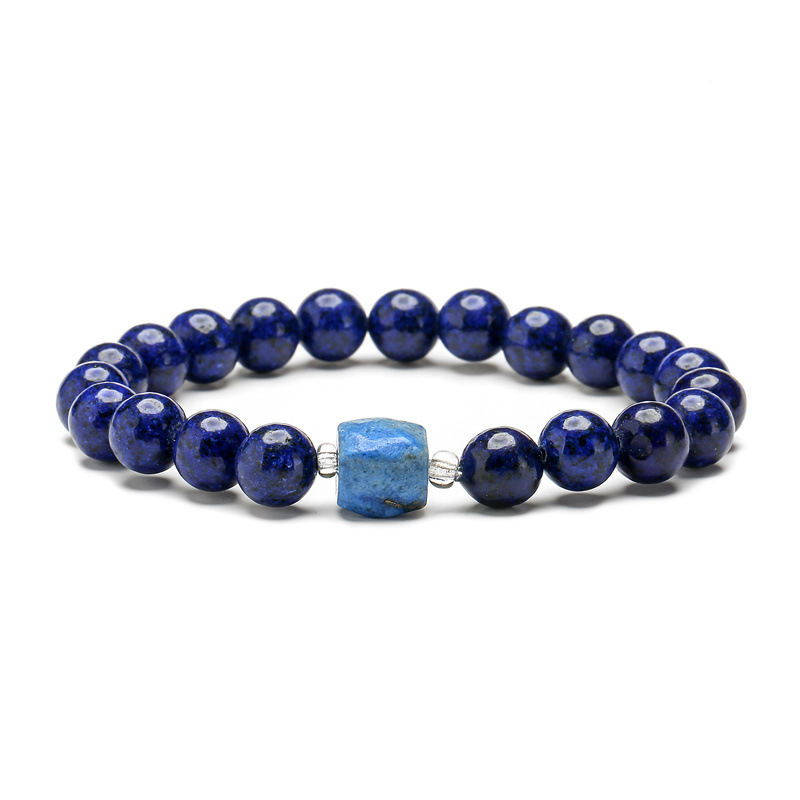 Pulsera de ojo de tigre de piedra natural de Europa y América pulsera de calcedonia de ágata de oro azul piedra natural pulsera vendedora caliente de comercio electrónico transfronterizo