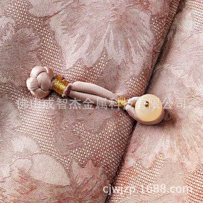 7*10MM唐装旗袍服饰钮扣驼色白色豆绿色  双弯针钮扣不易掉