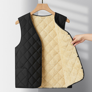 2024 Middle-aged and Elderly Men's Vest New Dad's fleece-lined Vest Winter Warm Men's Top Winter Clothing for the Elderly