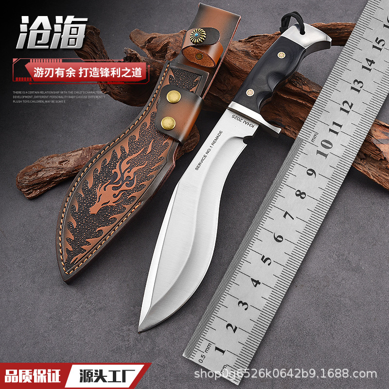 跨境电商亚马逊热卖沧海龙骨一体锋利耐用战术刀户外野营求生直刀