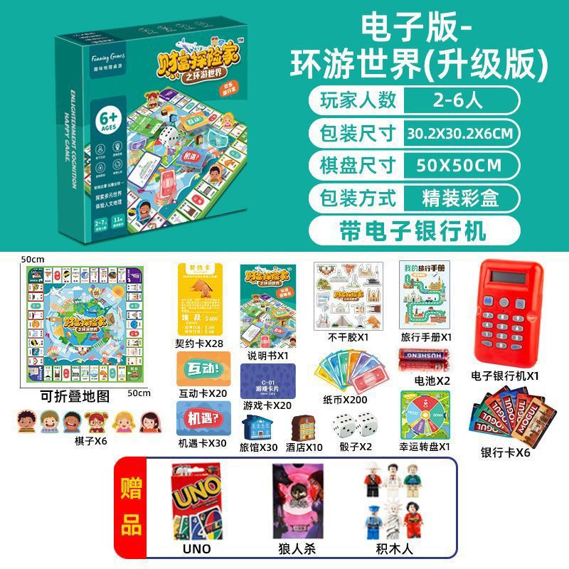 正版大号富翁游戏棋经典豪华升级版成年桌游学生儿童聚会桌游包邮|undefined