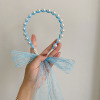 Headband, hair band with pigtail from pearl, hair accessory