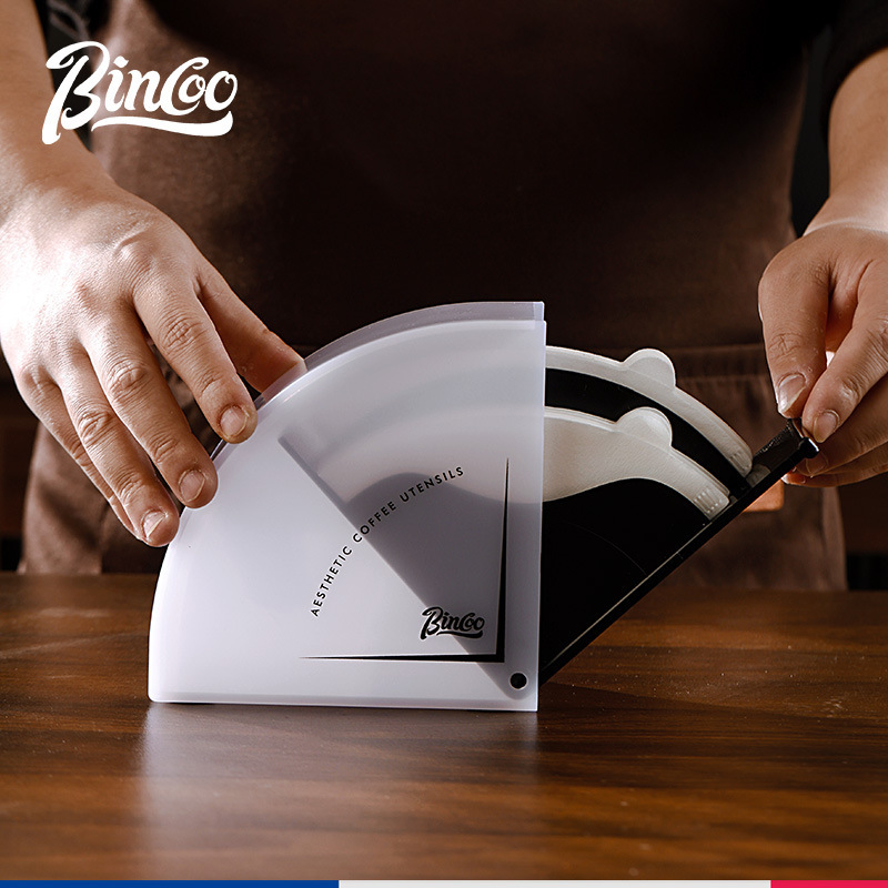Bincoo Hand-Brewed Coffee Filter Paper Storage Box V60 Universal Fan-Shaped Filter Paper Box Dust-Proof Filter Paper Storage Filter Paper Holder