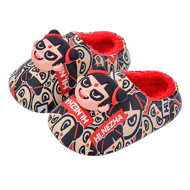 Zapatillas de algodón auténticas de invierno para niños, niños y niñas, zapatos de algodón cálidos y impermeables para niños y niños.