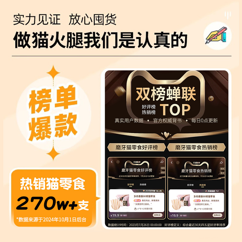 Didi Ma Cat Snacks Ham Sausage Pet Adult and Kitten Sausage Meat Sausage Nutritional Reward Cat Snacks