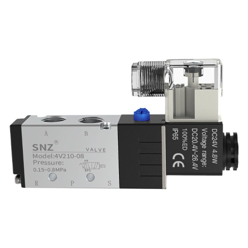 Пневматический электромагнитный клапан 4V210-08, двухпозиционный, пятиходовой, реверсивный клапан, 220 В, электромагнитный регулирующий клапан 4V310-10