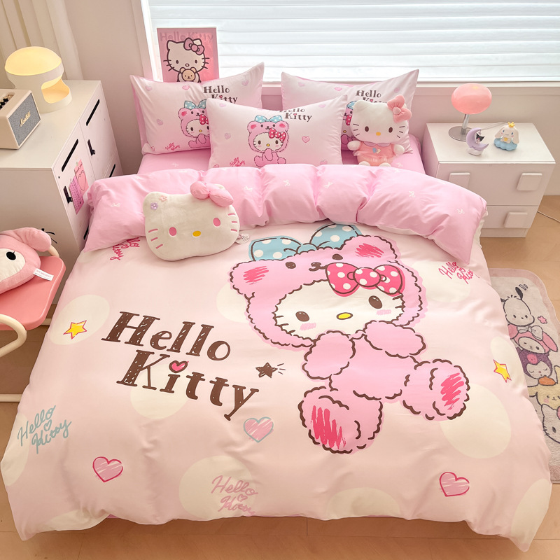 美楽蒂純綿ベッド4点セットのクロミアニメ純綿学生寮3点セットのベッドカバーkt