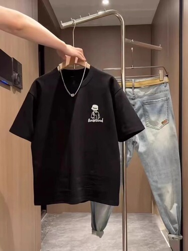 Summer New Trend Cartoon Print Short Sleeve T-Shirt for Men, Fashion Cotton Casual Slim Fit Half-Sleeve Top