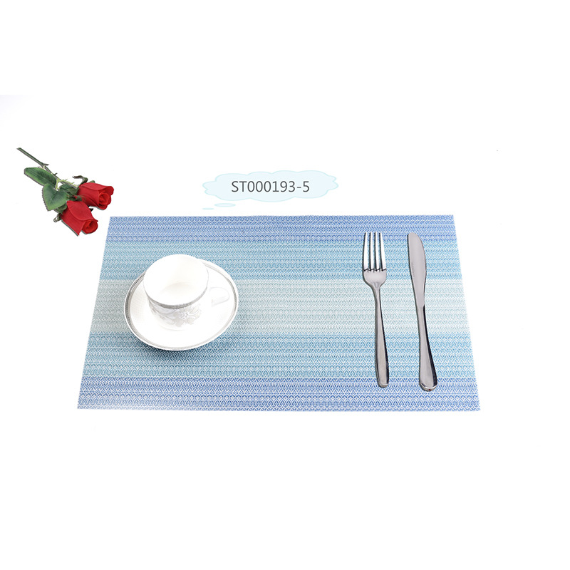 Amazon Teslin gradiente placemat decoración del hogar de PVC occidental placemat tazón estera montaña para Hotel Cafe