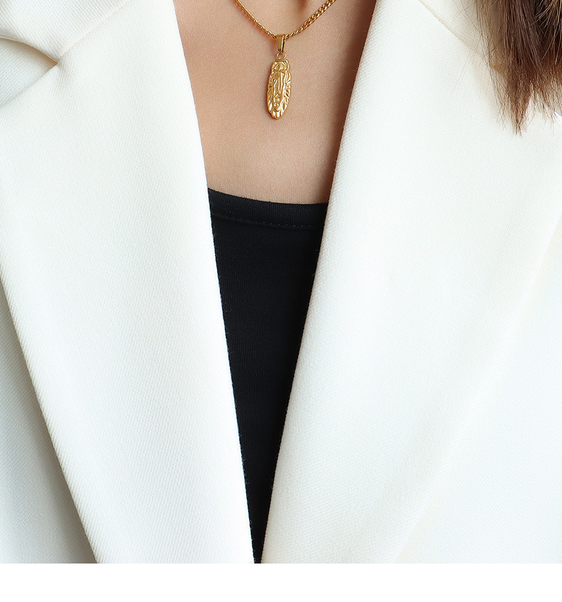 PVD Coated Real Gold Plated Geometric Titanium Steel Fashion Waterproof Non Tarnish Necklace display picture 5