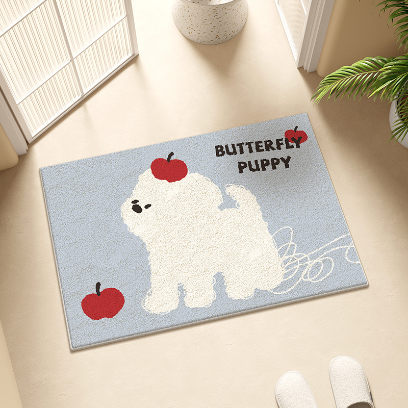 Ins Style Imitation Cashmere Foot Pads Cartoon Cute Stain-Resistant Easy Care Anti-Slip Mat Home Bathroom Bathroom Plush Mat