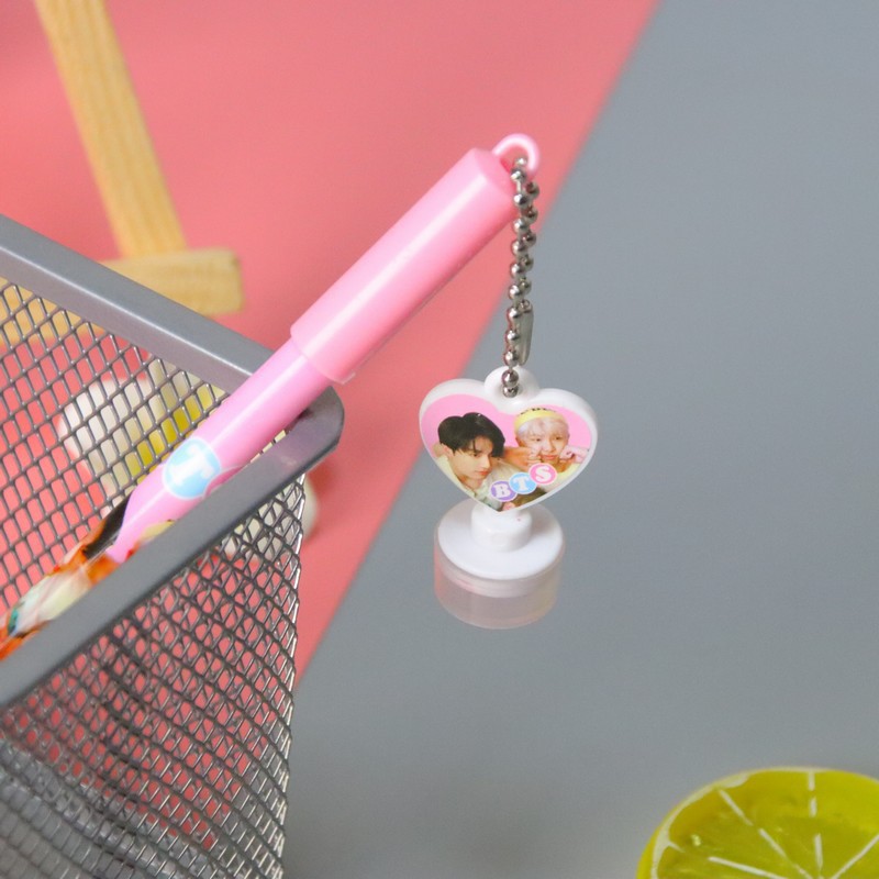 INS chica corazón colgando pluma lindo estudiante papelería colgante pluma de gel pluma de agua de cadena pluma de firma de Oficina Creativa