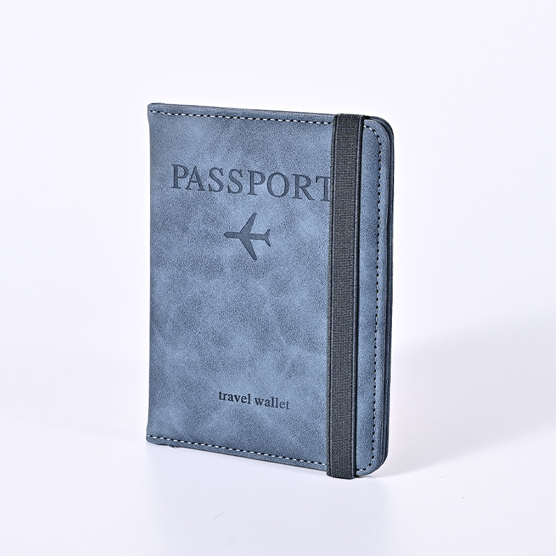 Cruzar la frontera de cuero de la PU nueva bolsa de pasaporte de viaje personalizado RFID Multi-función bolsa de almacenamiento de documentos simple en stock al por mayor