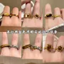 咖色小众复古金色指戒