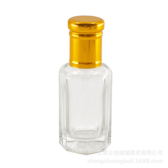 Drug glass in stock 3ml6ml octagonal ball bottle 9ml 12ml stick bottle perfume makeup ball bottle transparent