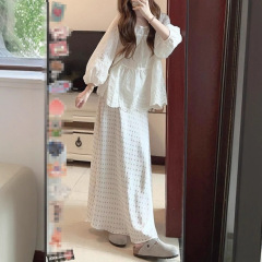 韩系甜美风套装女减龄显瘦衬衫2025超火穿搭一整套新款波点半身裙