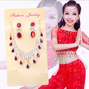 Children's Public Main Chain Crystal Forehead Chain All-match Skirt Dance Grab Clip Headwear Baby Activity Performance Hair Accessories Set