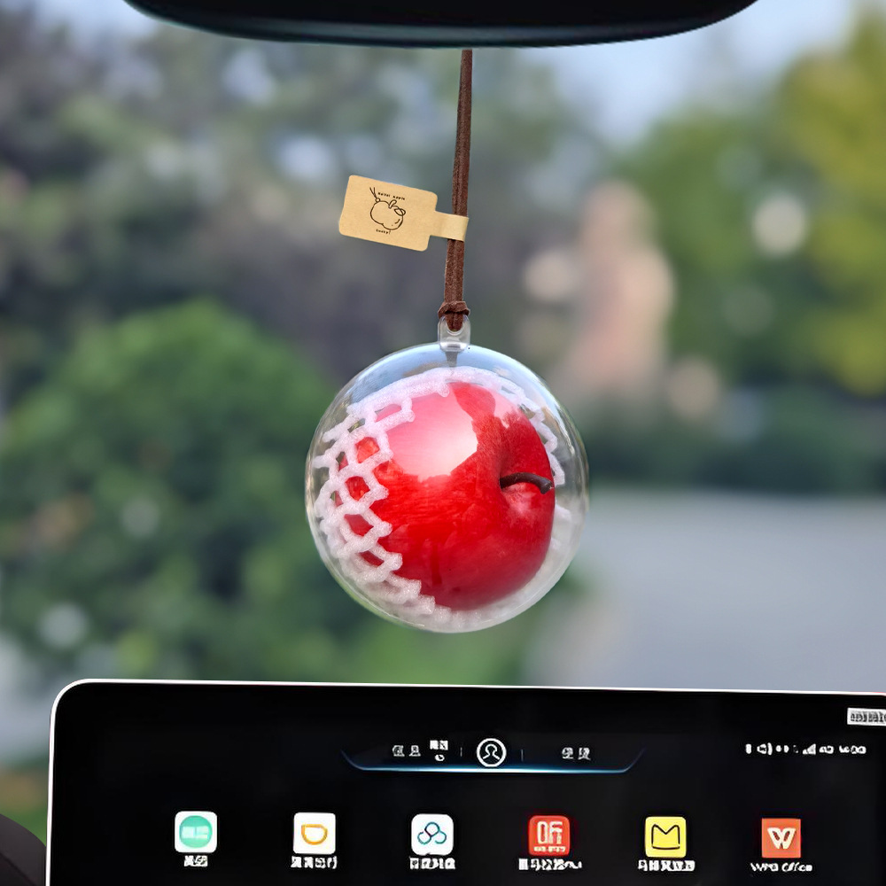 Apple automóvil colgante de viaje seguro llavero de automóvil atmósfera creativa colgante de espejo retrovisor colgante adornamiento en línea